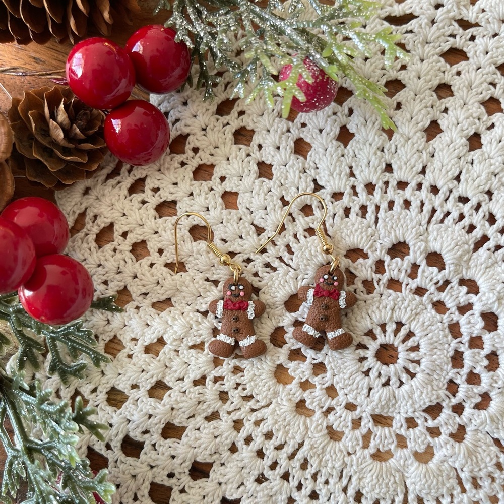 Gingerbread Man Earrings